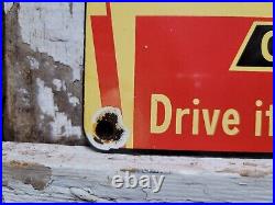 Vintage Chevrolet Porcelain Sign Chevy Gas Automobile Sales Service Dealer Sign