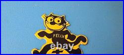 Vintage Chevrolet Porcelain Sign Felix the Cat License Ad Topper Auto Gas Sign