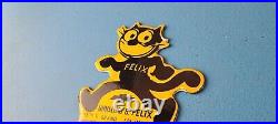 Vintage Chevrolet Porcelain Sign Felix the Cat License Ad Topper Auto Gas Sign