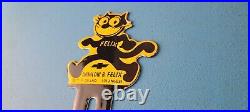 Vintage Chevrolet Porcelain Sign Felix the Cat License Ad Topper Auto Gas Sign