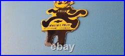 Vintage Chevrolet Porcelain Sign Felix the Cat License Ad Topper Auto Gas Sign