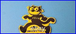 Vintage Chevrolet Porcelain Sign Felix the Cat License Ad Topper Auto Gas Sign