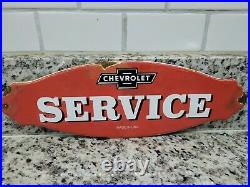 Vintage Chevrolet Porcelain Sign Gas Station Door Plaque Oil Service Garage Car