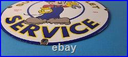 Vintage Chevrolet Porcelain Sign Mickey Wrench Service Gas Pump Chevy Sign