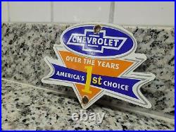 Vintage Chevrolet Porcelain Sign Tag Topper Used Car Dealer Sales Service Gas