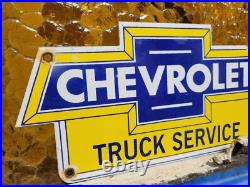 Vintage Chevrolet Porcelain Sign Used Truck Service Chevy Dealer Car Auto Sales