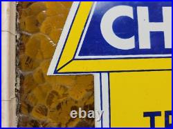 Vintage Chevrolet Porcelain Sign Used Truck Service Chevy Dealer Car Auto Sales