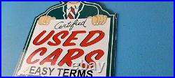 Vintage Chevrolet Porcelain Used Cars Gas Oil Service Station Dealership Sign