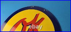 Vintage Chevrolet Sign Porcelain OK Used Cars Gas Oil Pump Garage Sign