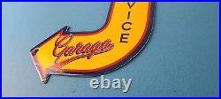 Vintage Chevrolet Sign Porcelain Service Arrow Gas Oil Pump Chevy Garage Sign