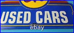Vintage Chevrolet Sign Porcelain Used Cars Sign Gas Oil Pump Garage Sign