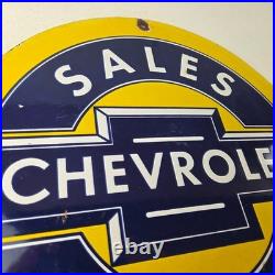 Vintage Chevrolet Sign Sales Service Automobile Motors Gas Pump Porcelain Sign Vintage Chevrolet Sign Sales Service Automobile Motors Gas Pump Porcelain Sign