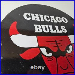 Vintage Chicago Bulls Sign NBA Basketball Stadium Porcelain Gas Pump Sign Vintage Chicago Bulls Sign NBA Basketball Stadium Porcelain Gas Pump Sign