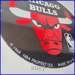 Vintage Chicago Bulls Sign NBA Basketball Stadium Porcelain Gas Pump Sign Vintage Chicago Bulls Sign NBA Basketball Stadium Porcelain Gas Pump Sign
