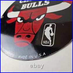 Vintage Chicago Bulls Sign NBA Basketball Stadium Porcelain Gas Pump Sign Vintage Chicago Bulls Sign NBA Basketball Stadium Porcelain Gas Pump Sign
