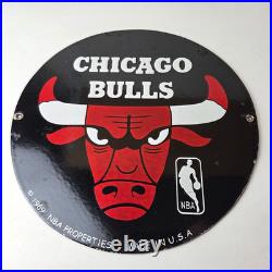 Vintage Chicago Bulls Sign NBA Basketball Stadium Porcelain Gas Pump Sign Vintage Chicago Bulls Sign NBA Basketball Stadium Porcelain Gas Pump Sign
