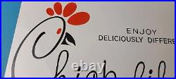 Vintage Chick Fil A Porcelain Fast Food Chicken Restaurant Drive Thru Store Sign
