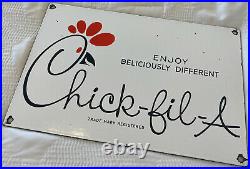 Vintage Chick Fil A Porcelain Sign Mcdonalds Burger King Chicken Fast Food Gas