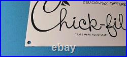 Vintage Chick Fil A Sign Porcelain Restaurant Fast Food Diner Gas Pump Sign