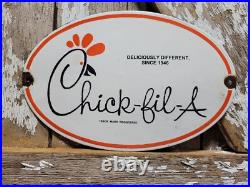 Vintage Chick-fil-a Porcelain Sign Old Fast Food Burger Fries Restaurant Chicken