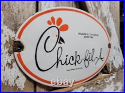 Vintage Chick-fil-a Porcelain Sign Old Fast Food Burger Fries Restaurant Chicken