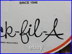 Vintage Chick-fil-a Porcelain Sign Old Fast Food Burger Fries Restaurant Chicken