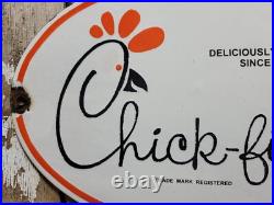 Vintage Chick-fil-a Porcelain Sign Old Fast Food Burger Fries Restaurant Chicken