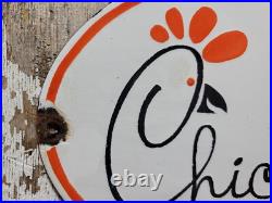 Vintage Chick-fil-a Porcelain Sign Old Fast Food Burger Fries Restaurant Chicken
