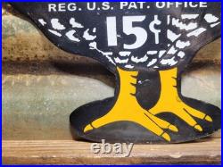 Vintage Chickburger Sanwich Porcelain Sign Chicken Food Rooster Burger Sandwich