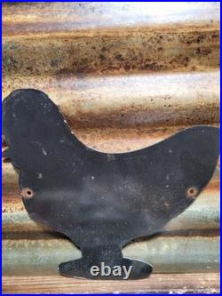 Vintage Chickburger Sanwich Porcelain Sign Chicken Food Rooster Burger Sandwich