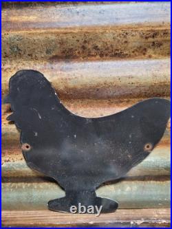 Vintage Chickburger Sanwich Porcelain Sign Chicken Food Rooster Burger Sandwich