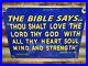 Vintage-Church-Porcelain-Sign-Christian-Bible-Verse-Lancaster-Gospel-Religion-01-uuth