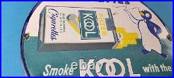 Vintage Cigarette Sign Tobacco Smoking Metal Porcelain Gas Station Pump Sign