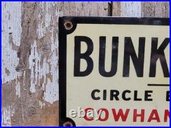 Vintage Circle Bar Ranch Porcelain Sign Rare Old Bunkhouse Cowhands Only Cowboy