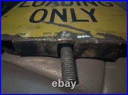 Vintage City Of Los Angeles, Ca LOADING ONLY Double Sided Porcelain Sign
