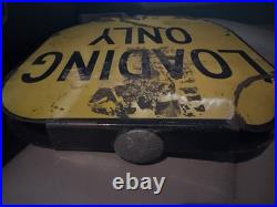 Vintage City Of Los Angeles, Ca LOADING ONLY Double Sided Porcelain Sign