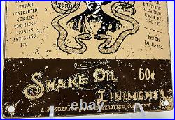 Vintage Clark Rattlesnake King Stanley's Porcelain Sign Oil Liniments Cowboy