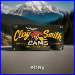 Vintage Clay Smith Cams Porcelain Sign Long Beach California Summit Racing USA