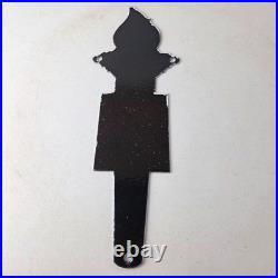 Vintage Clean Rest Rooms Porcelain Sign Torch Flame Men Sign