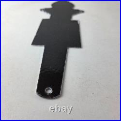 Vintage Clean Rest Rooms Porcelain Sign Torch Flame Men Sign