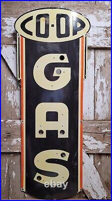 Vintage Co-op Gas Porcelain Sign Old 4ft Art Deco Gasoline Station Neon Skin USA