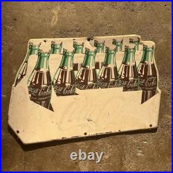 Vintage Coca Cola 12 Pack Advertising Sign 1954 19 Rare Original Coke