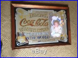 Vintage Coca Cola Coke Mirror Sign Pub Bar Store Advertising 39 by 27