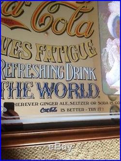 Vintage Coca Cola Coke Mirror Sign Pub Bar Store Advertising 39 by 27