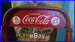 Vintage Coca Cola Display Stand Rack 6 Bottle 25 cent Carton Coke Sign Atlanta
