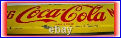 Vintage Coca Cola Door Push Sign Enameled/painted Tin Red/yellow Original Coke