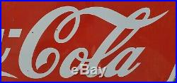 Vintage Coca Cola Double Sided Porcelain Die Cut Sign Yellow Bottle Buttons 1939