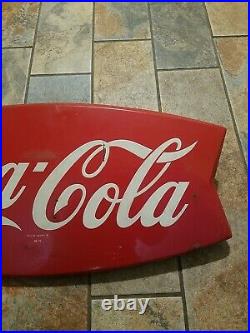 Vintage Coca Cola Fishtail Sign 26 Fish Tail Coke Sign Old