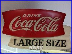 Vintage Coca Cola Large Size Vacuform Sign. Nice Condition