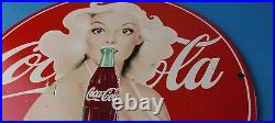 Vintage Coca Cola Porcelain Drink Soda Bottles General Service Gas Oil Pump Sign